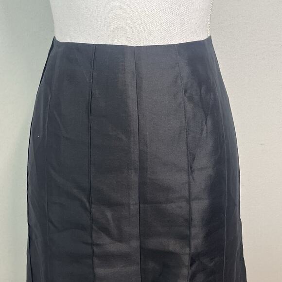 Talbots Woman Skirt Plus size 12 W Black Pure Silk A Line Midi Evening Cocktail - Picture 4 of 9